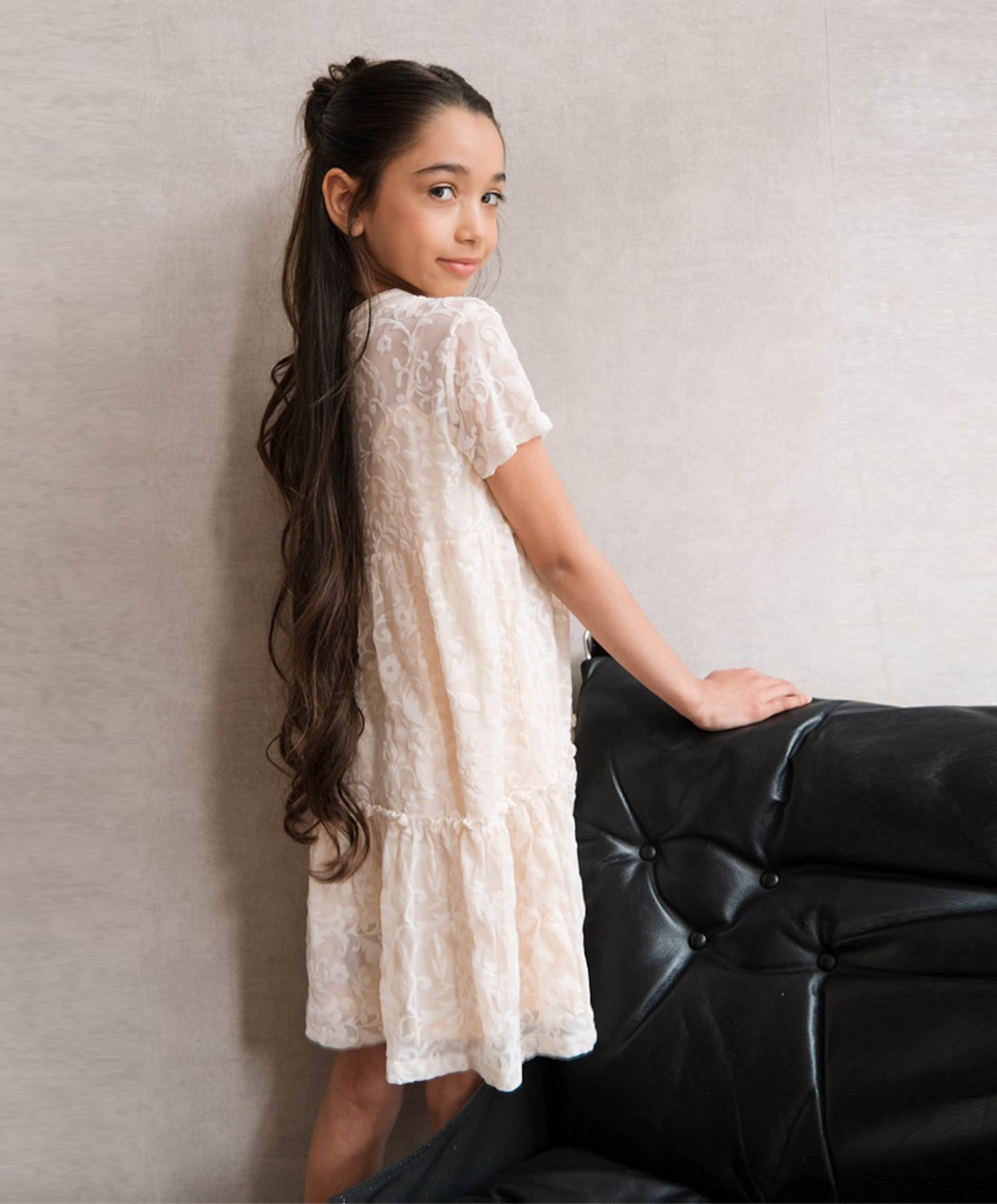 Arshiner Elegante zomerjurk voor meisjes, schoudervrij, hoog en laag, casual, met zak, 4-13 jaar, Roze, 11-12 Jaren