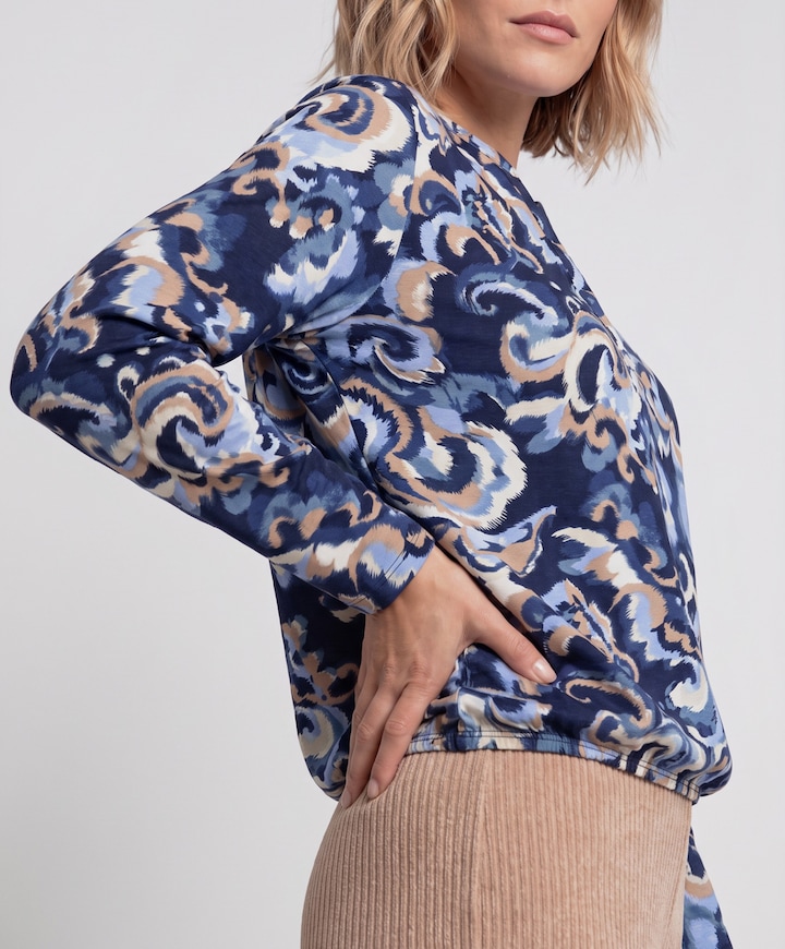 Dames longsleeve blauw
