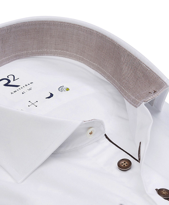 Heren overhemd lange mouw wit