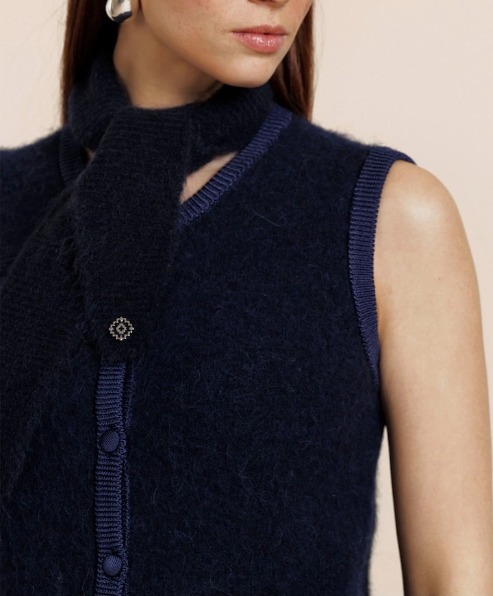 Dames gilet blauw