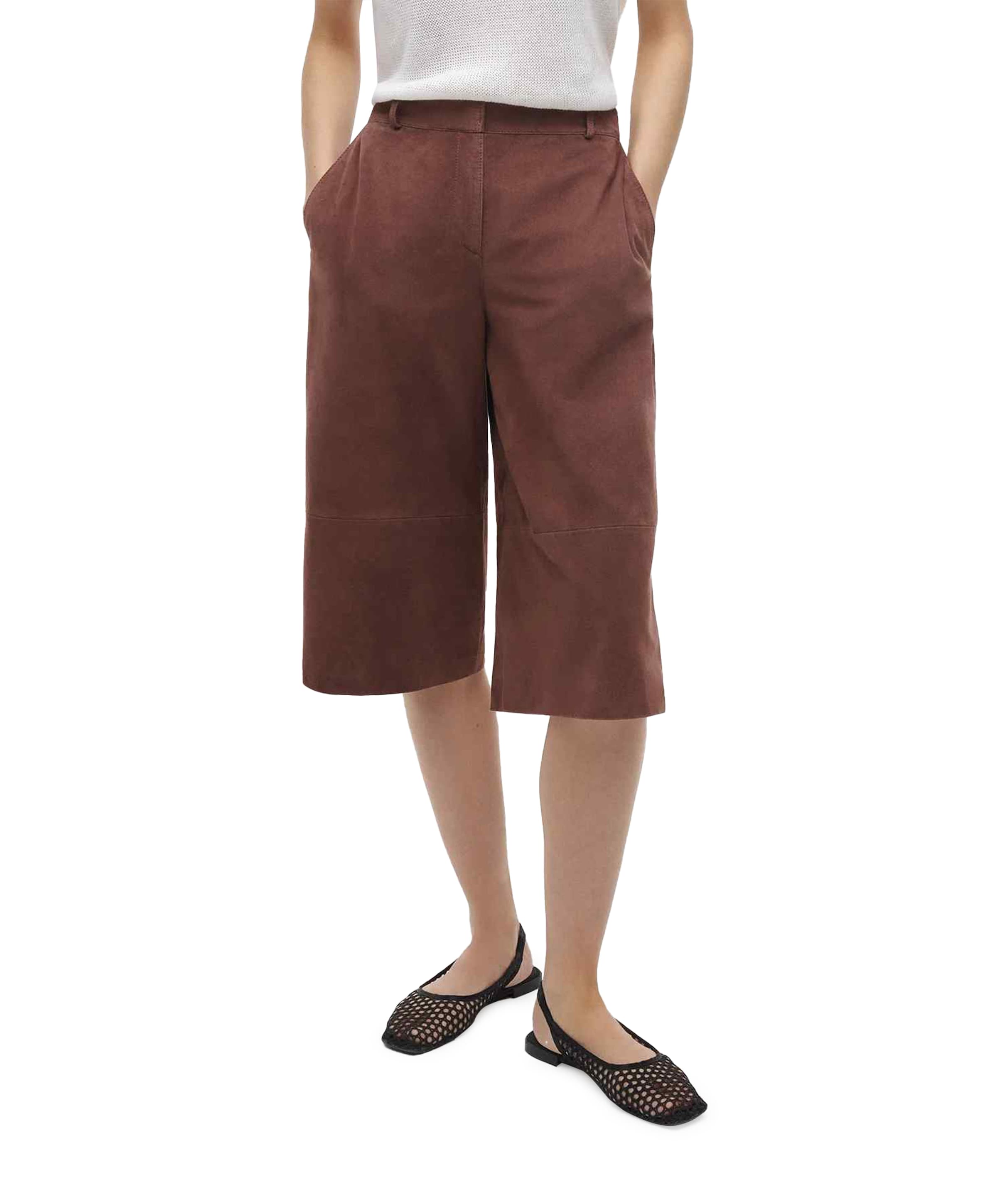 MATILDE Goat Suede dames bermuda bruin