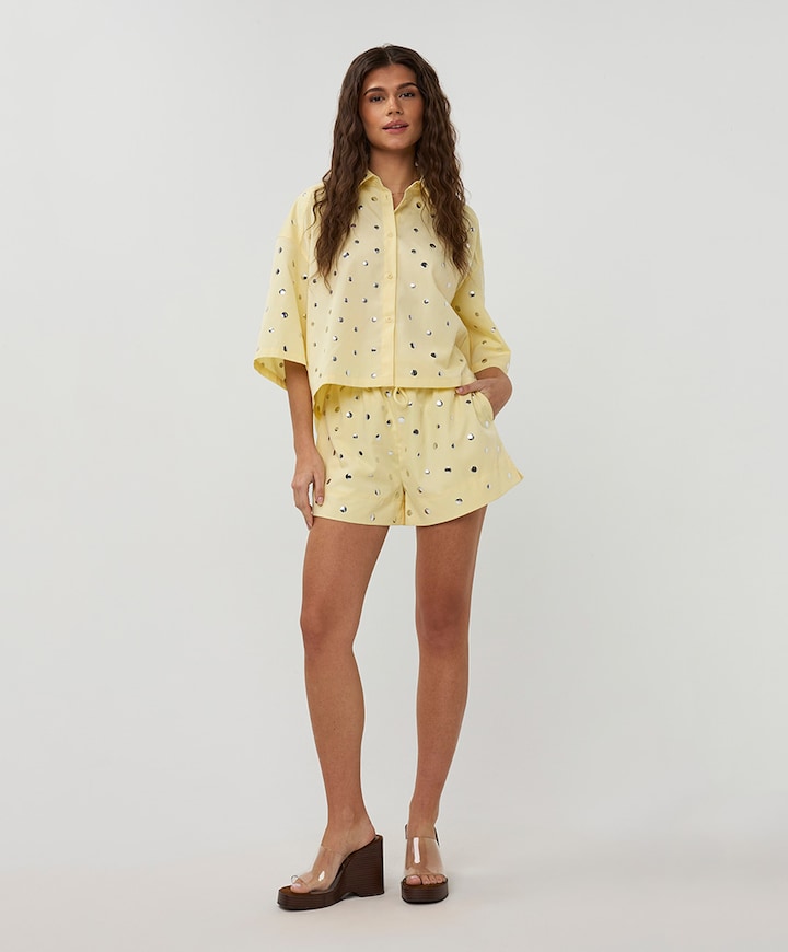 262-ST10 dames korte broek geel