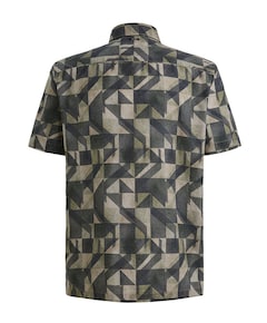 Heren overhemd korte mouw blauw