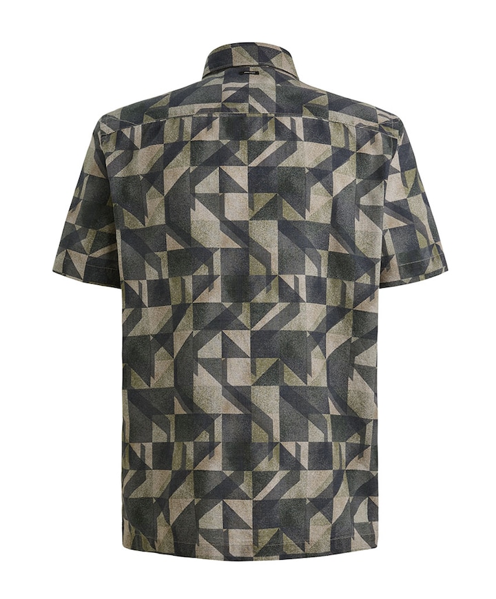 Heren overhemd korte mouw blauw