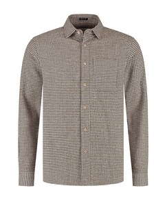 Overhemd lange mouw bruin
