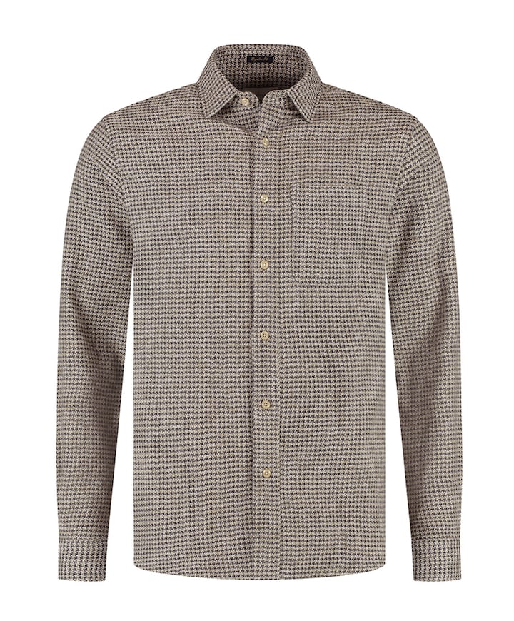 Overhemd lange mouw bruin