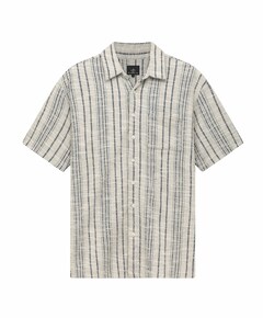 Heren overhemd korte mouw blauw