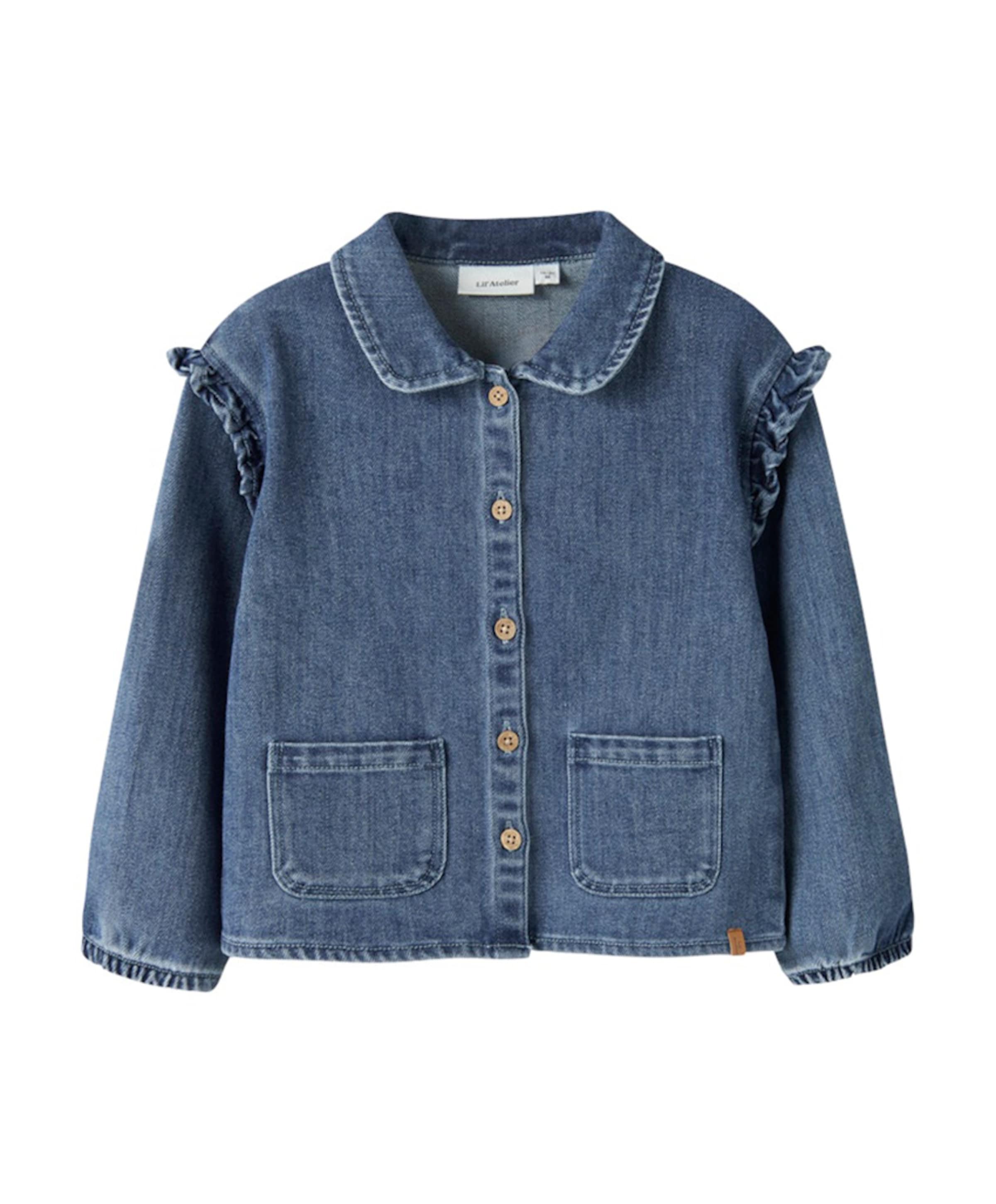 Meisjes blouse lange mouw blauw