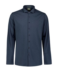 Heren overhemd lange mouw blauw