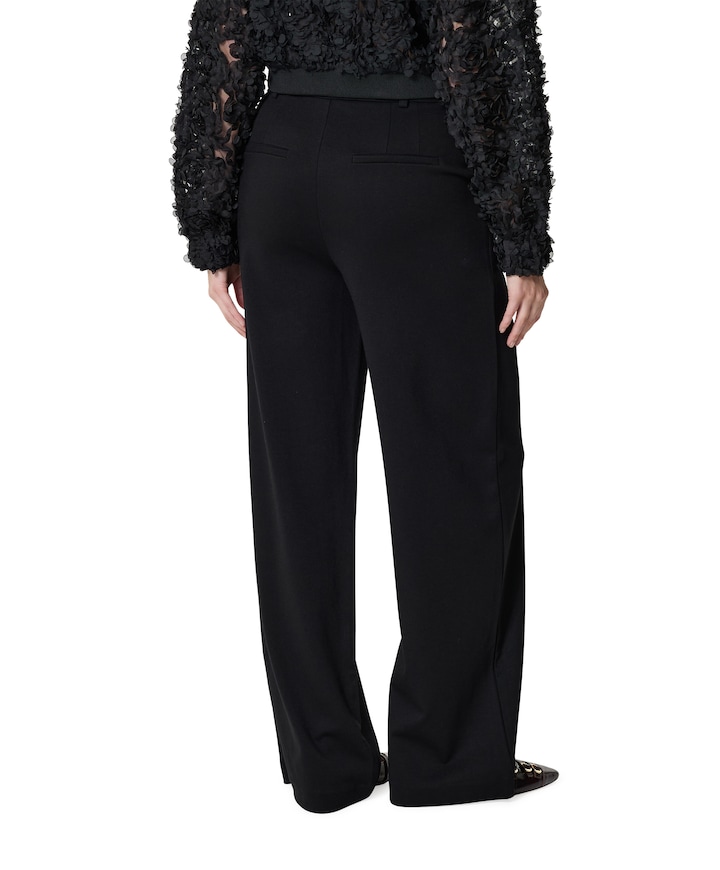VIMILLIE HW WIDE TWILL PANTS dames pantalon zwart