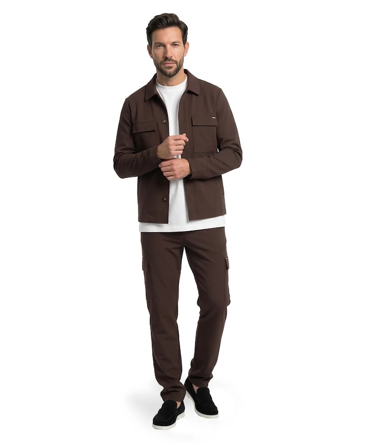 Heren overshirt bruin