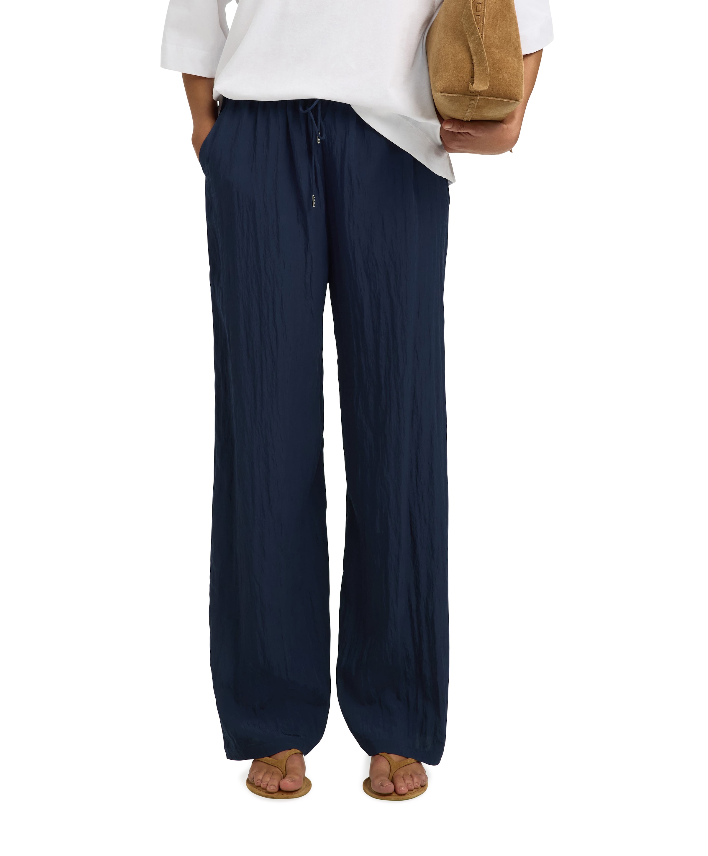 SLFIONA HW WIDE STRING B dames broek blauw