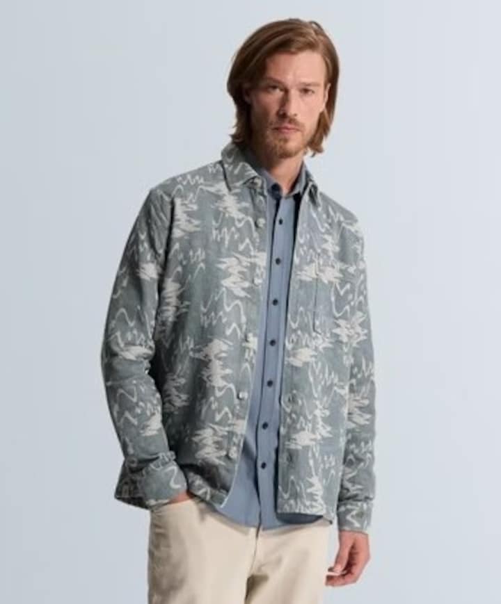 Heren overhemd lange mouw blauw
