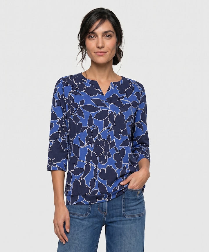 Dames longsleeve blauw