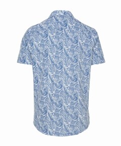 Heren overhemd korte mouw blauw