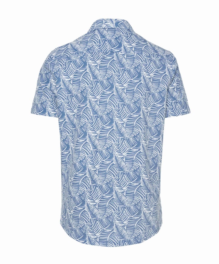 Heren overhemd korte mouw blauw