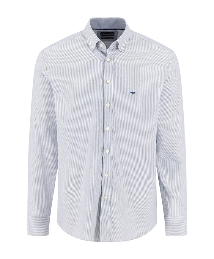 Heren overhemd lange mouw blauw