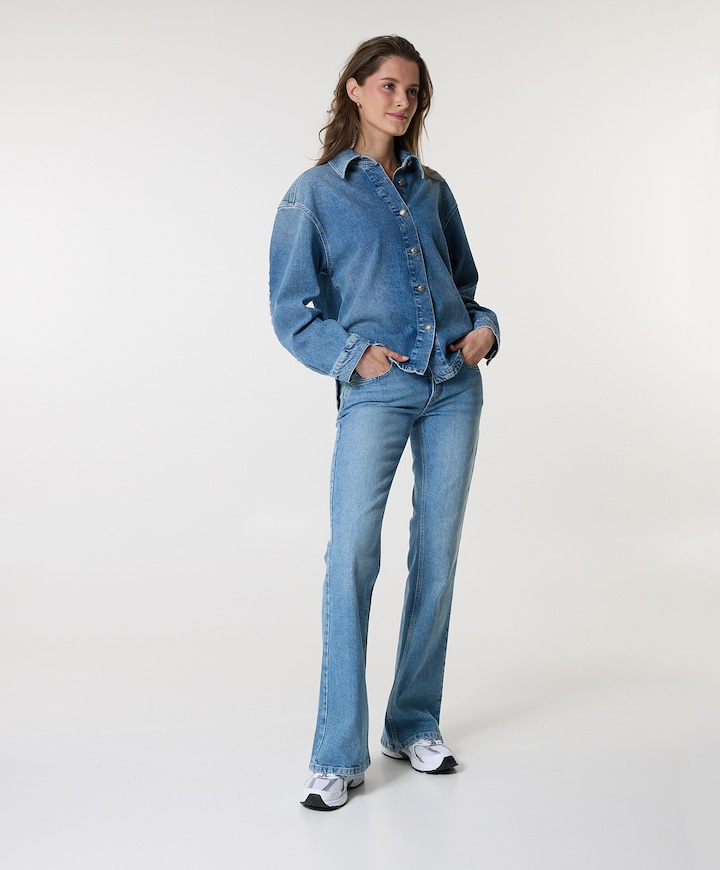 FLARED dames jeans blauw