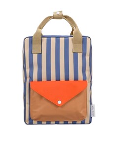 Rugzak medium envelope stripes blauw