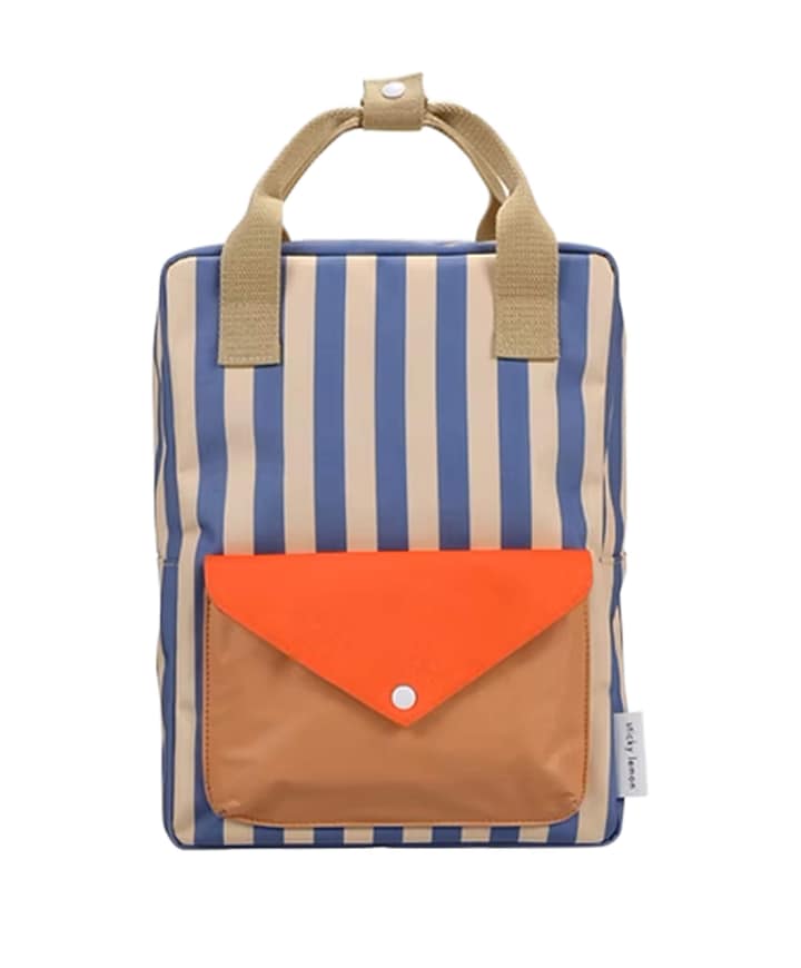Rugzak medium envelope stripes blauw