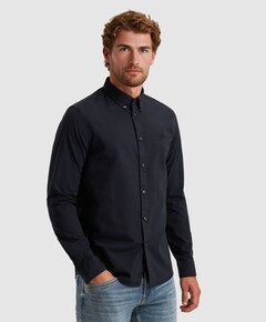 Heren overhemd lange mouw blauw