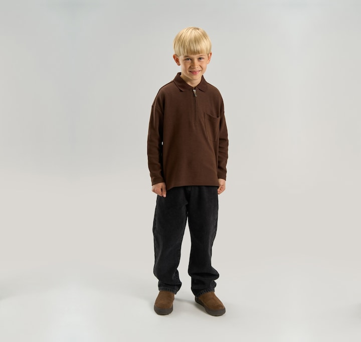 Jongens polo bruin
