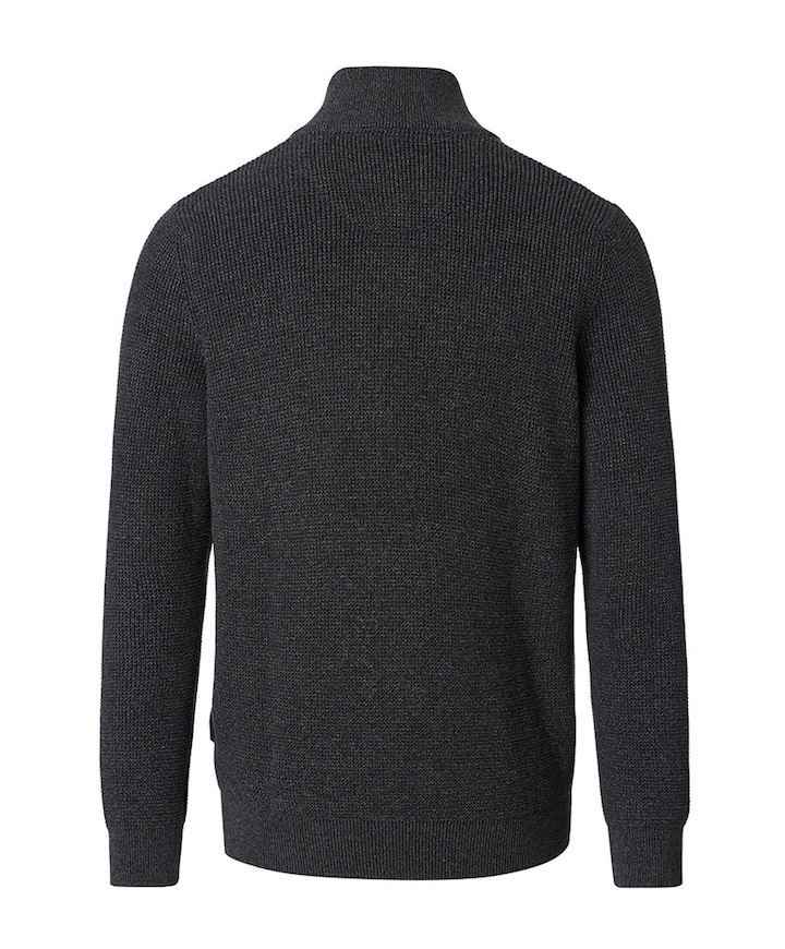 Heren trui met rits grijs