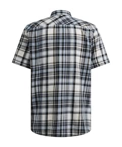 Heren overhemd korte mouw blauw