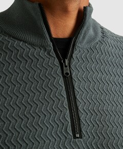 Heren trui met rits blauw