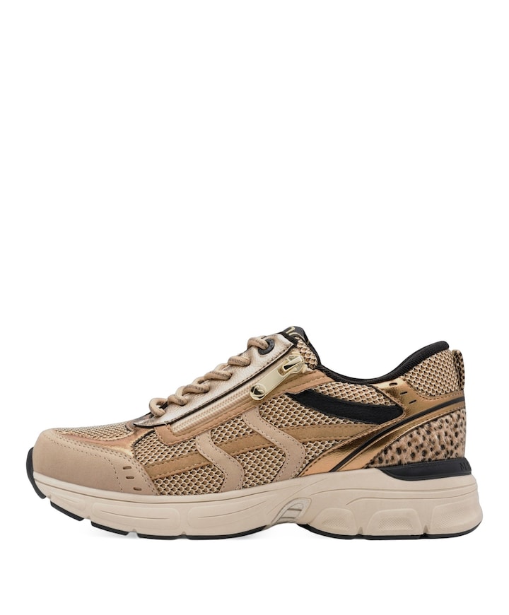Lace-up dames sneakers beige