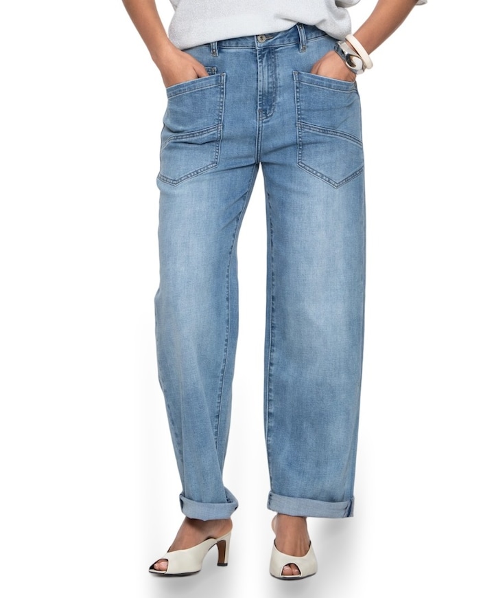 Boyfriend dames broek blauw