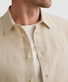 Heren overhemd korte mouw ecru