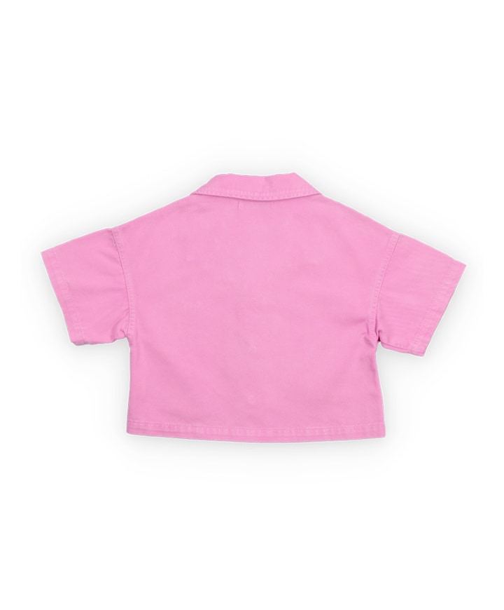 Meisjes blouse korte mouw roze
