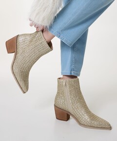 Damita dames enkellaarzen goud