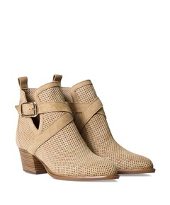 dames enkellaarzen beige