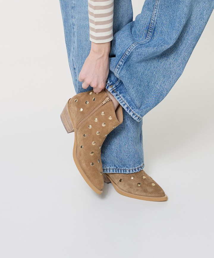 dames enkellaarzen bruin