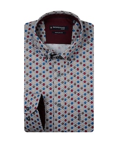 Heren overhemd lange mouw bordeaux