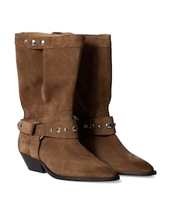 Rustic dames enkellaarzen bruin