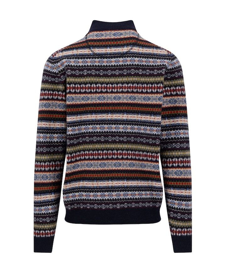 Heren trui met rits blauw