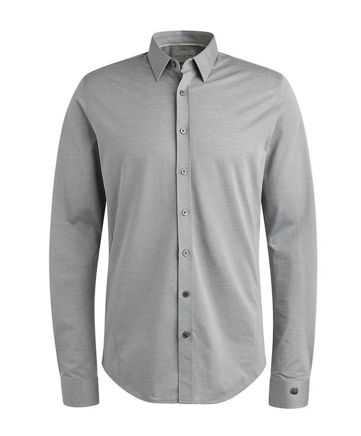 Heren overhemd lange mouw blauw