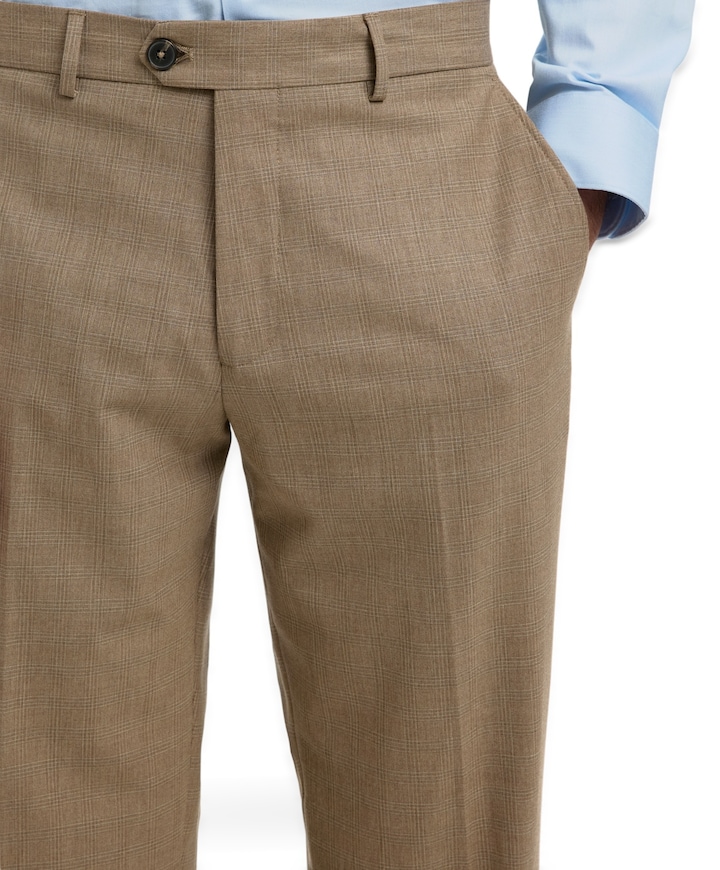 SLMREG-NEIL CHECK TRS heren broek bruin