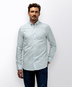 Heren overhemd lange mouw blauw