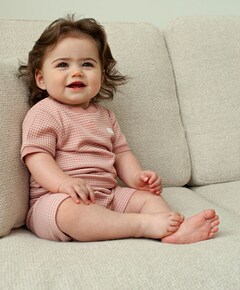 Uniseks shortama wafel roze