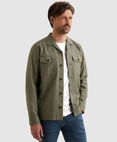 Heren overhemd lange mouw groen