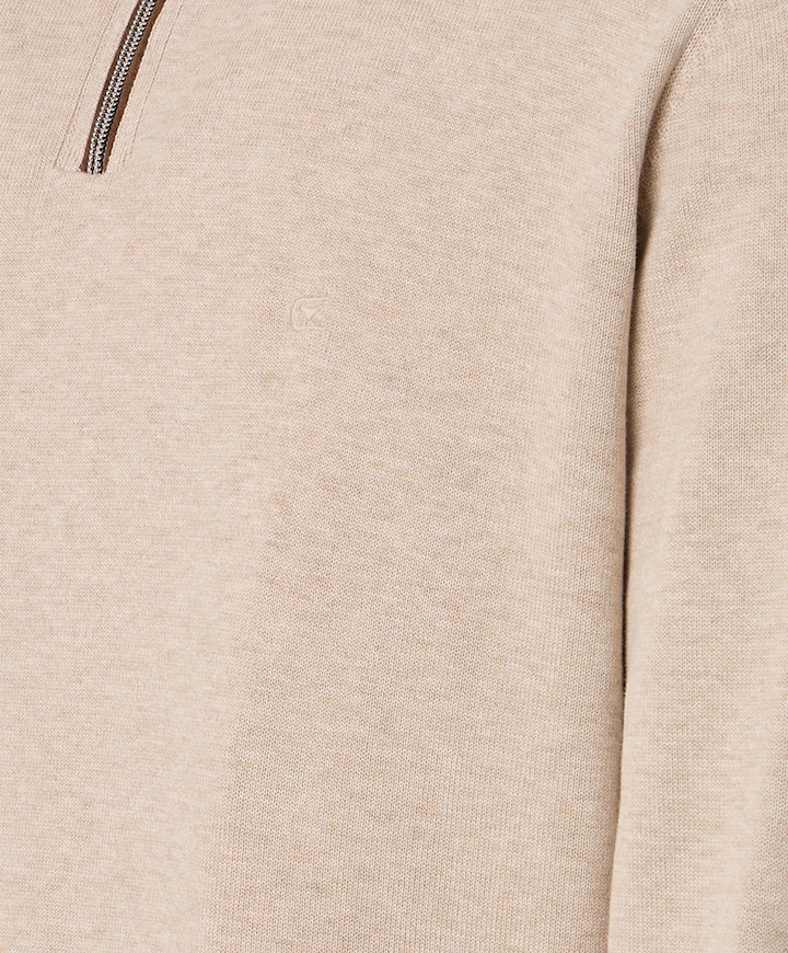 Trui met rits beige