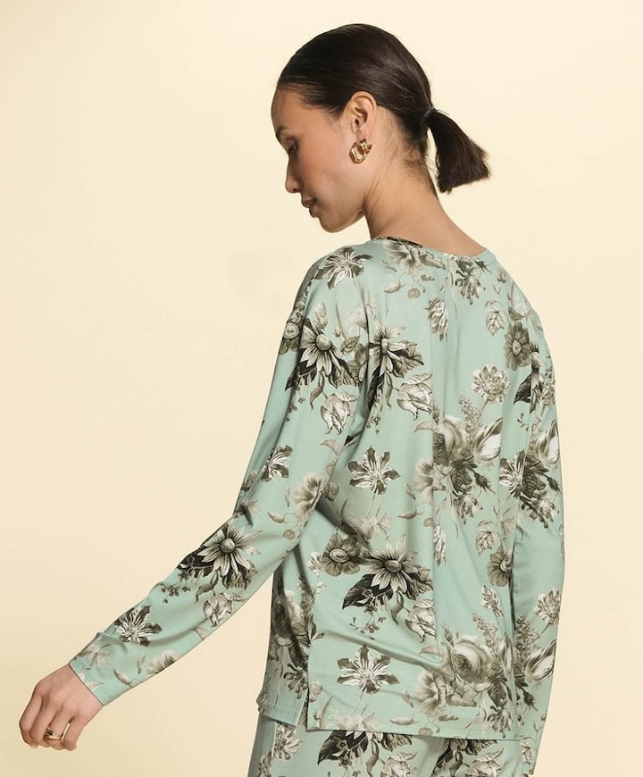 Dames pyjamatop groen