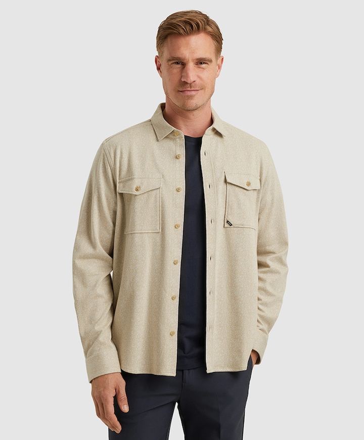 Overhemd lange mouw beige