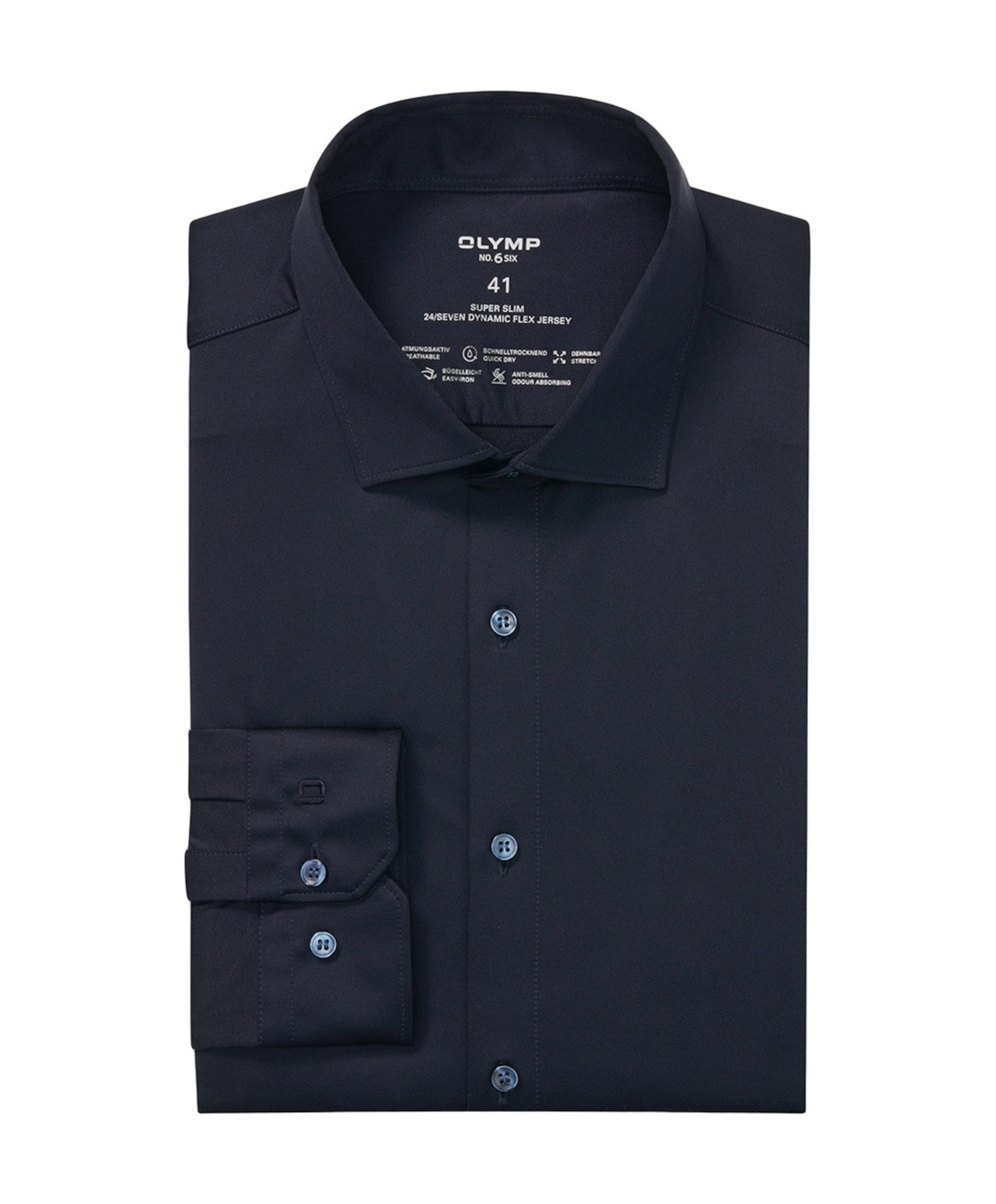 Heren overhemd lange mouw blauw