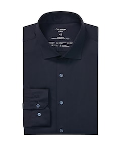 Heren overhemd lange mouw blauw