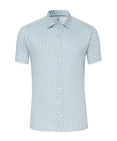 Heren overhemd korte mouw blauw